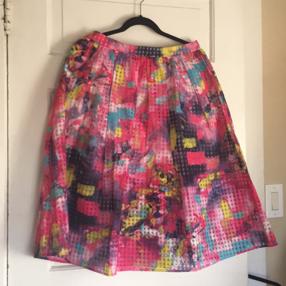 Multi color a line Midi skirt